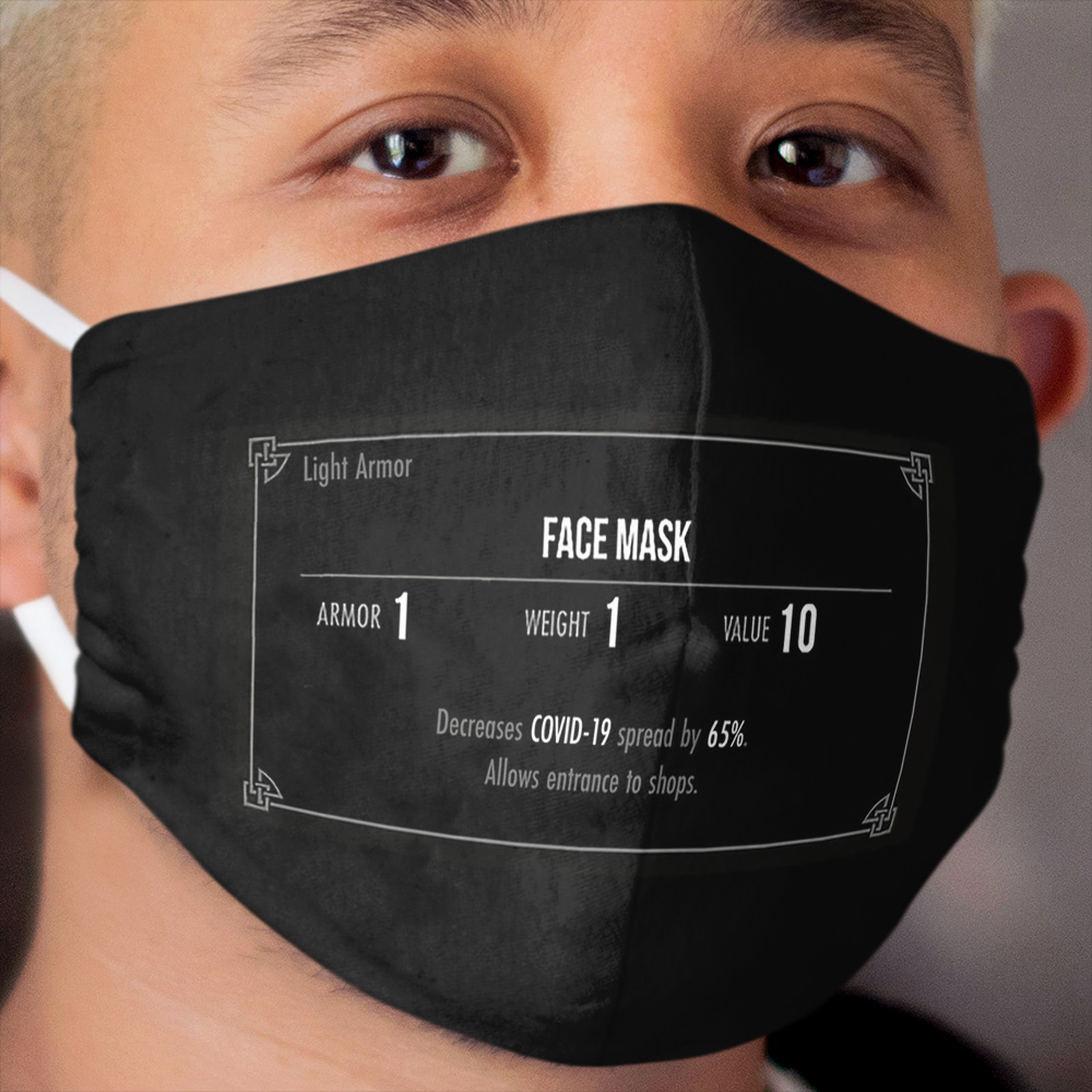 Skyrim Cloth Face Mask Funny Design Meme Joke Cloth Face Mask