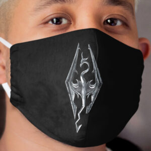 Skyrim Logo - Iron Embossed in Granite Cloth Face Mask
