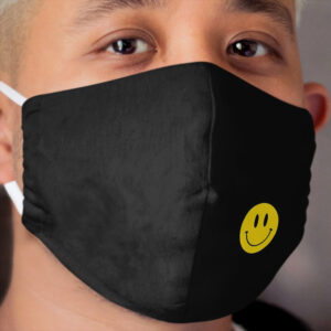 Small | Happy Face | Black | Smiley | Cloth Face Mask