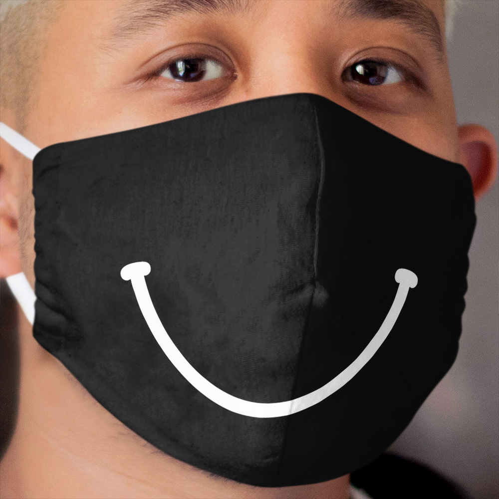 Smile - black and white Cloth Face Mask