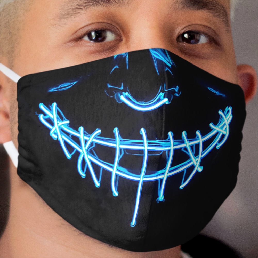 smile led spooky Cloth Face Mask