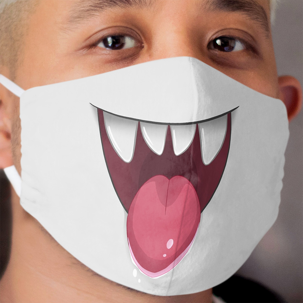 Smiley Boo Ghost Mouth Cloth Face Mask