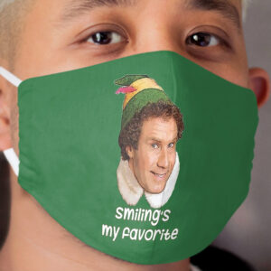 Smiling's my favorite Buddy The Elf Movie Will Ferrell Cloth Face Mask