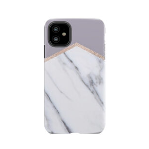 Smokey Lilac - Rose Gold Geometric Marble Tough Phone Case