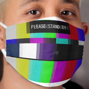 SMPTE Standard Definition Television Color Bars Slim Cloth Face Mask 3