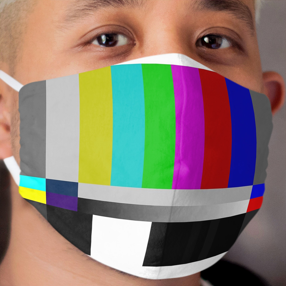 SMPTE Standard Definition Television Color Bars Slim Cloth Face Mask