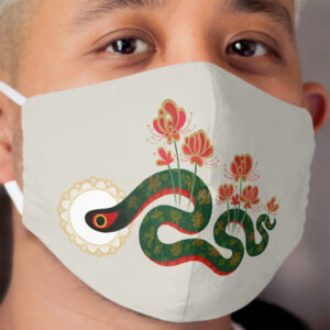 Snake and flower Cloth Face Mask