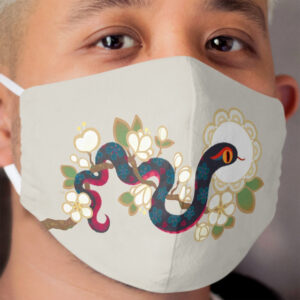 Snake and flowers 2 Cloth Face Mask