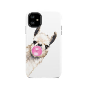 Sneaky Llama With Bubble Gum Tough Phone Case