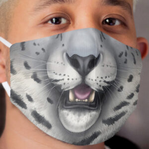 Snow Leopard Face - No Blep Cloth Face Mask