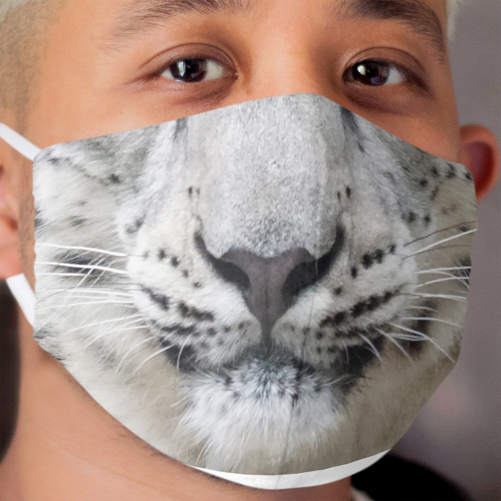 Snow Leopard Face Protective Cloth Face Mask