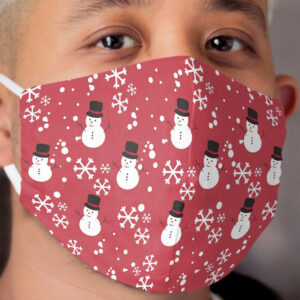 Snow Man (red background) Cloth Face Mask