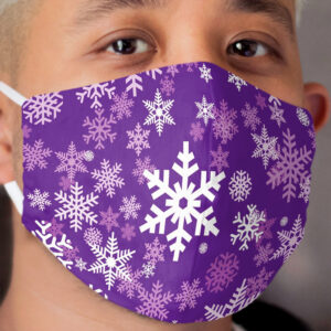 Snowflakes Pattern in Purple Cloth Face Mask