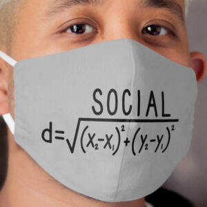 Social Distance (formula) Grey Cloth Face Mask