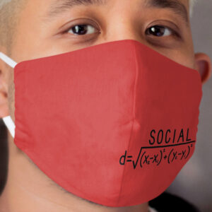 Social Distance (formula) Red Cloth Face Mask