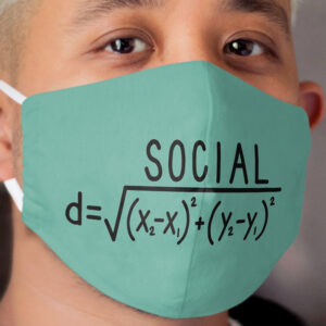 Social Distance (formula) Teal Cloth Face Mask