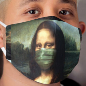 Socially Responsible Mona - Cloth Cloth Face Mask, , Pin (Button), and more! Cloth Face Mask