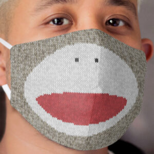 Sock Monkey Cloth Face Mask