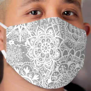 Soft Grey Mandala Pattern Cloth Face Mask