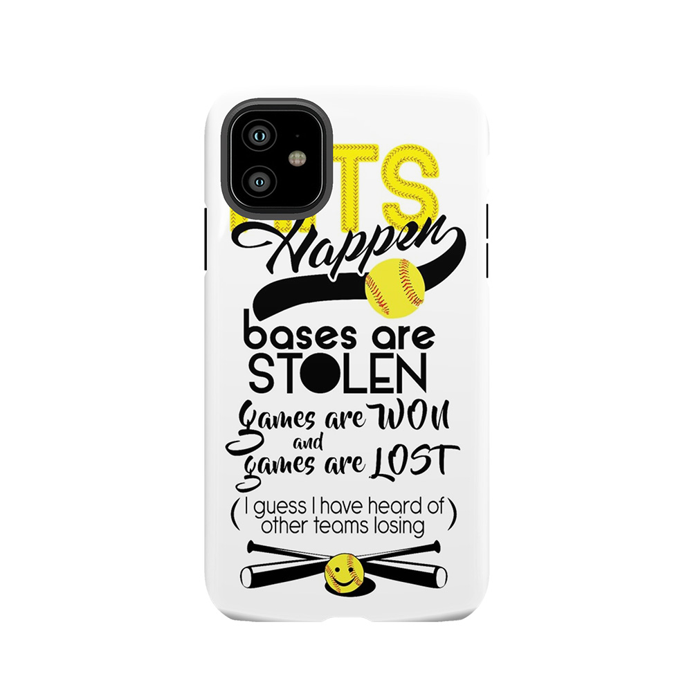 Softball, Hits Happen Tough Phone Case