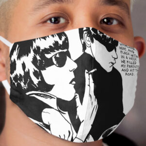 Sonic Youth LP black and white minimalist comic Cloth Face Mask