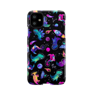 Space Dinosaur Astronauts Watercolor Pink Purple Pattern Phone Case
