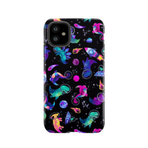 Space Dinosaur Astronauts Watercolor Pink Purple Pattern Tough Phone Case