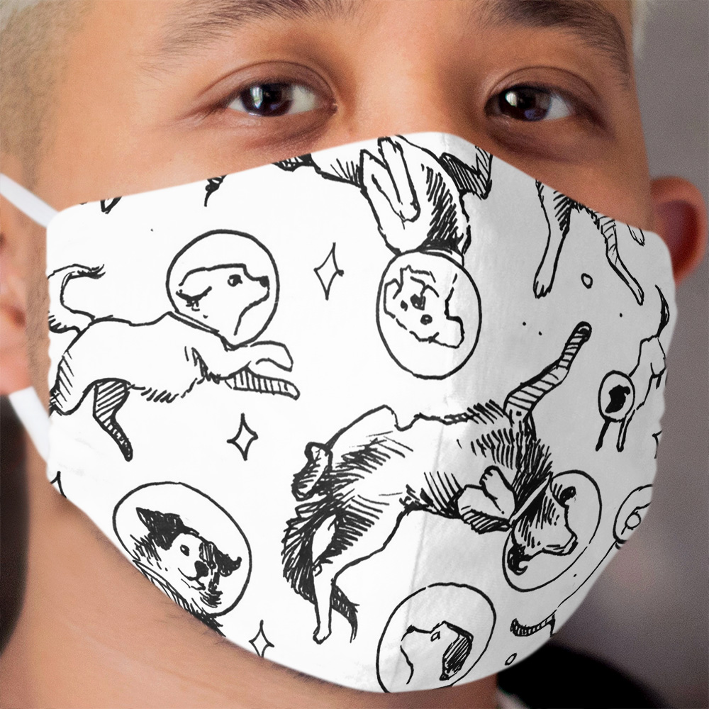 Space dogs Cloth Face Mask 2