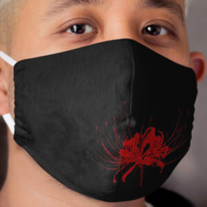 Spider lily with black background Cloth Face Mask