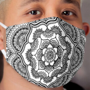 Spring Lotus || Abstract || Black and White Cloth Face Mask