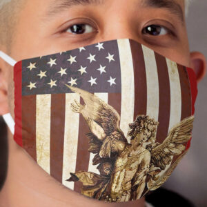 St Michael the Archangel Angel Catholic Saint United States Flag US Cloth Face Mask