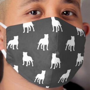 Staffordshire Bull Terrier Silhouette(s) Cloth Face Mask