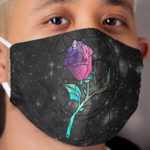 Stained Glass Rose Galaxy Cloth Face Mask