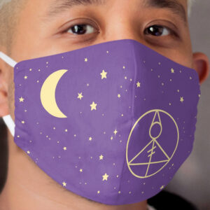 Star, moon, and light glyph. Cloth Face Mask