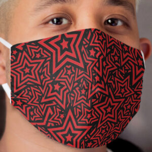 Star Pattern Persona 5 Red & Black Cloth Face Mask