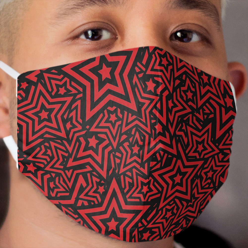 Star Pattern Persona 5 Red & Black Cloth Face Mask