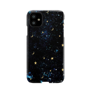 Starry Night Moon And Stars In Galaxy. Phone Case