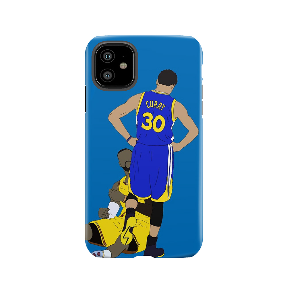 Steph Curry Standing Over Lebron Tough Phone Case