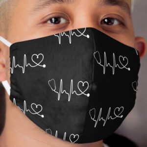 Stethoscope Heart Cloth Face Mask
