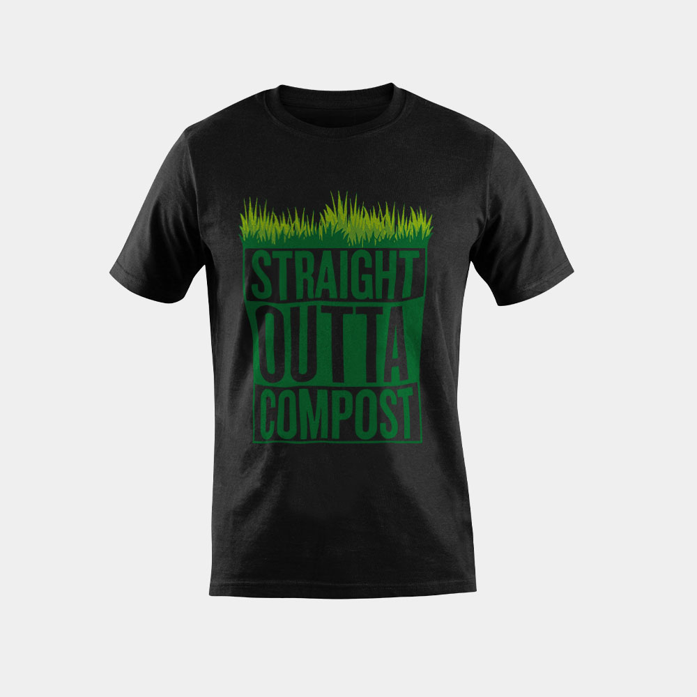 Straight Outta Compost Funny Mulch Composting T-Shirt
