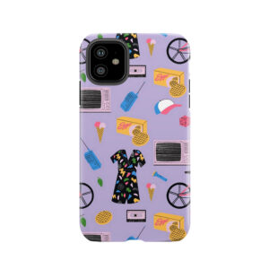 Stranger Things Pattern Purple Tough Phone Case