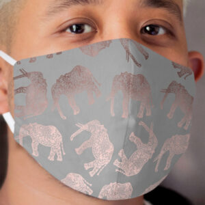 Stylish boho rose gold elephant pattern Cloth Face Mask