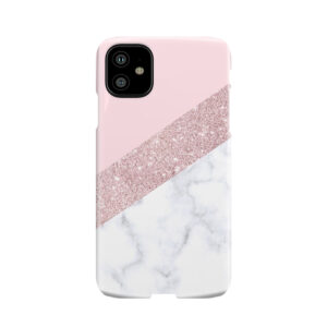 Stylish White Marble Rose Gold Glitter Pink Phone Case