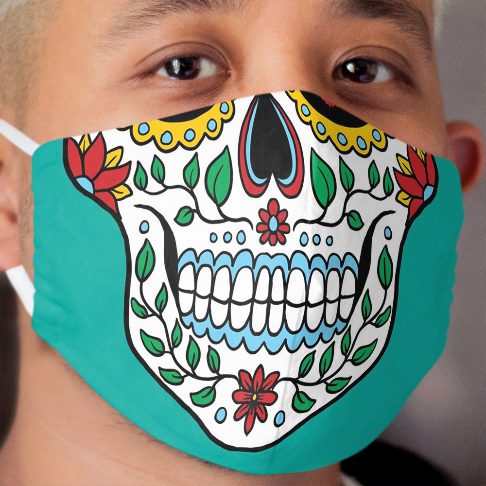 Sugar Skull - A funny horror present for halloween/dia de los muertos Cloth Face Mask