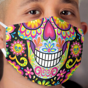 Sugar Skull Day of the Dead Art (Spark) Cloth Face Mask