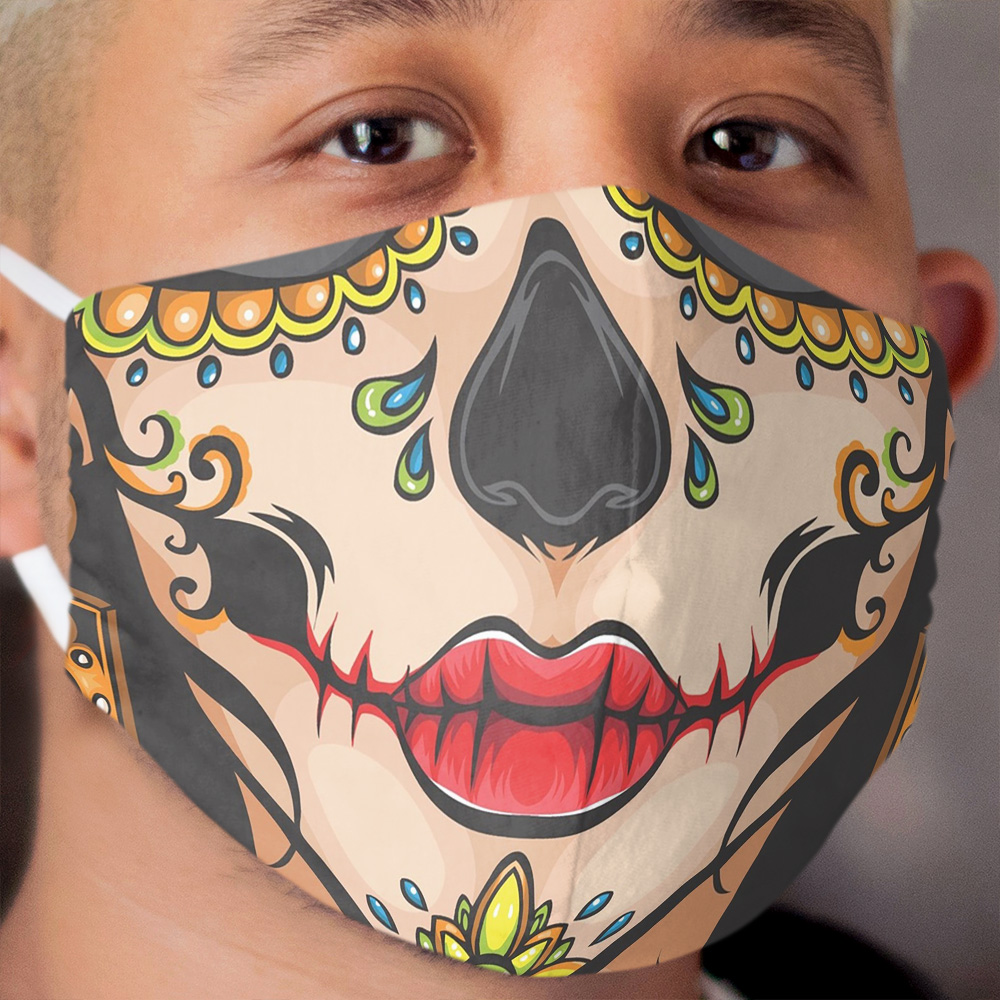Sugar Skull Cloth Face Mask - Cloth Face Mask for Women and Girls Cloth Face Mask
