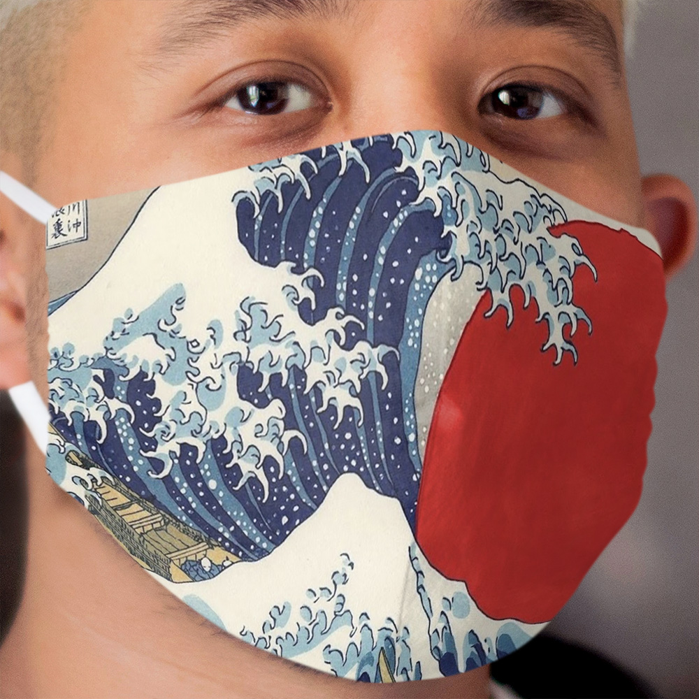 Sunset's Great Wave Japanese Painting Cloth Face Mask