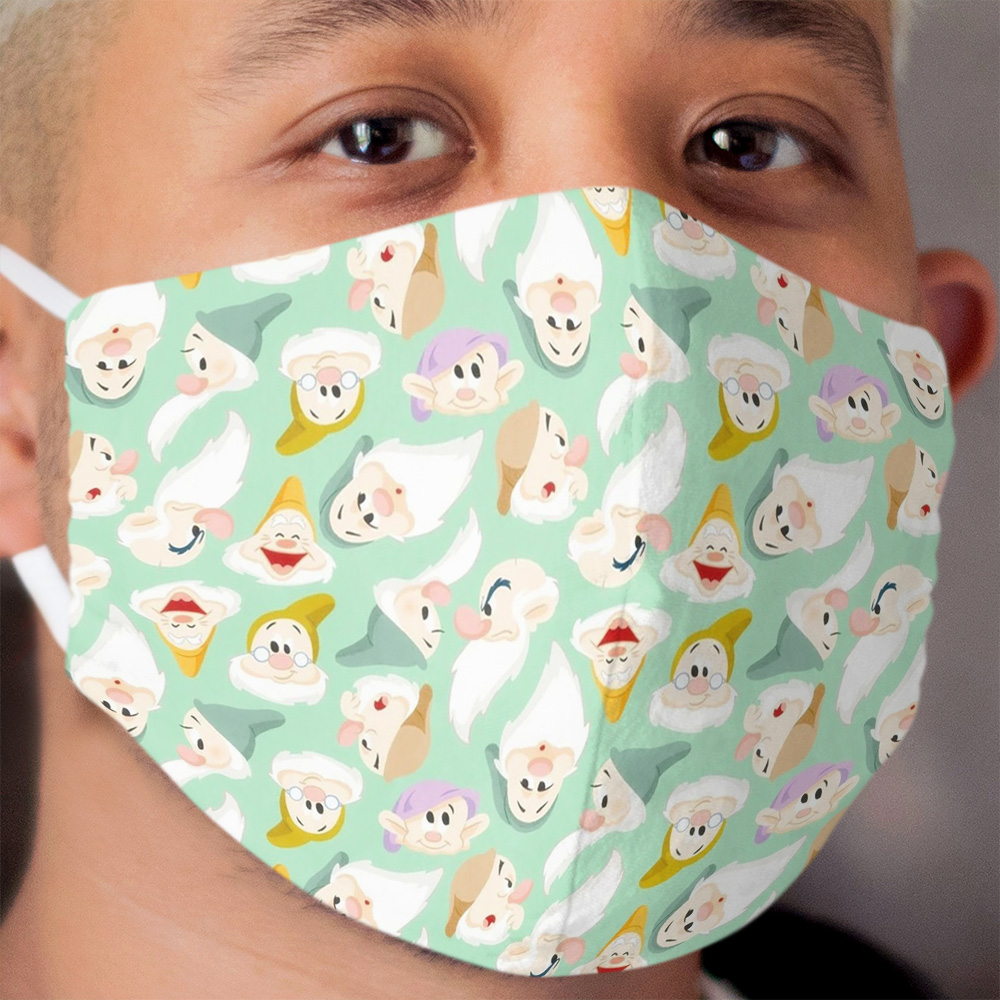 Super Cute 7 Dwarf Disney Cloth Face Mask! Cloth Face Mask Chief Tshirt