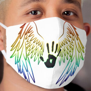 Supernatural: Rainbow Angel Wings With Handprint Cloth Face Mask