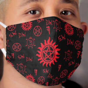 Supernatural symbols (black/red) Cloth Face Mask